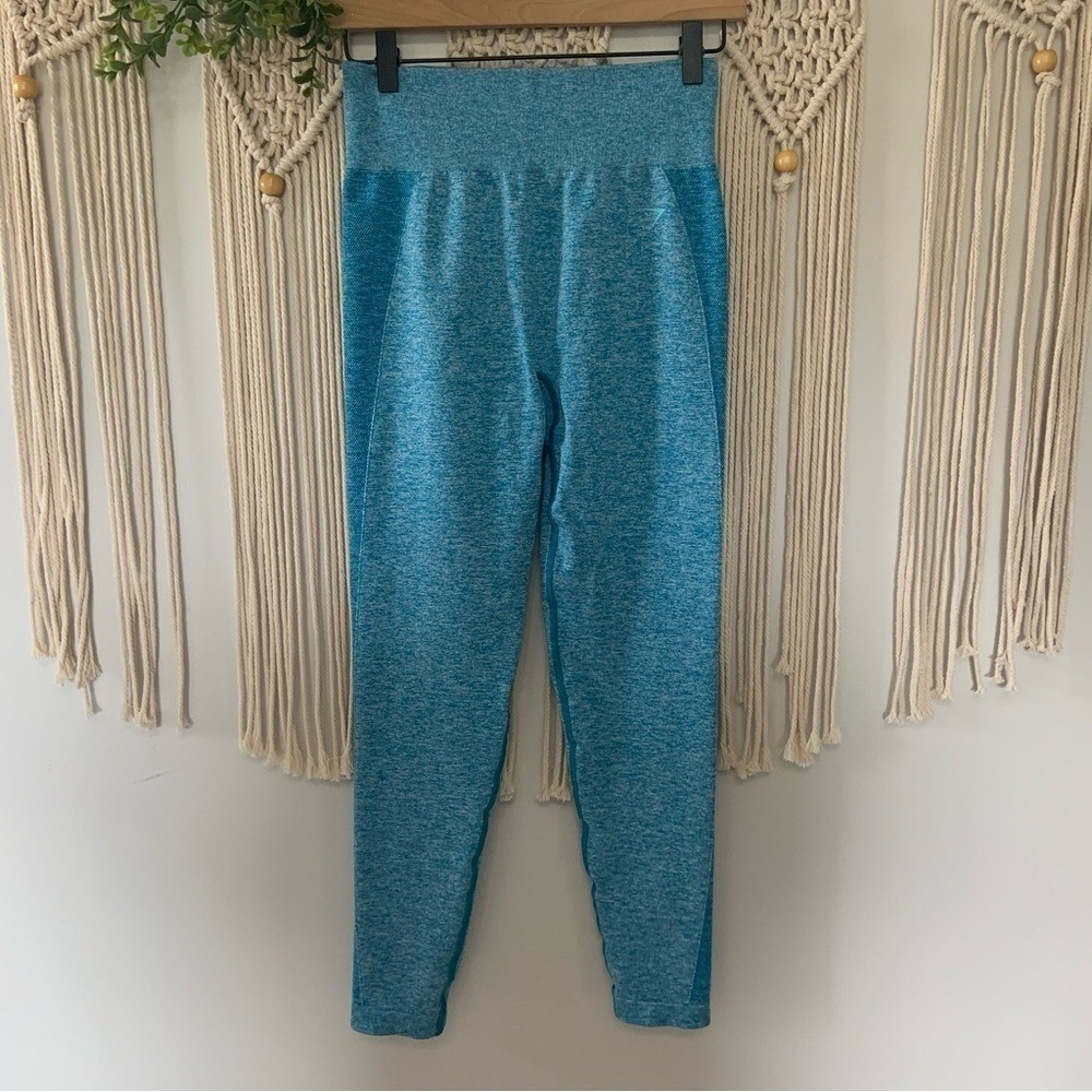 GYMSHARK Flex High Waisted Leggings Atlas Blue Marl Size Large
